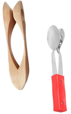 BESTonZON 2pcs Musical Wooden Spoons Percussion Instruments Unique Design for Music Practice