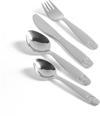 Salter Kids Cutlery Set, 12-Piece Stainless Steel Toddler Utensils | Farmyard embossed handles, smooth edges, ergonomic grip, dishwasher safe, includes 3 knives 3 forks 3 spoons 3 teaspoons