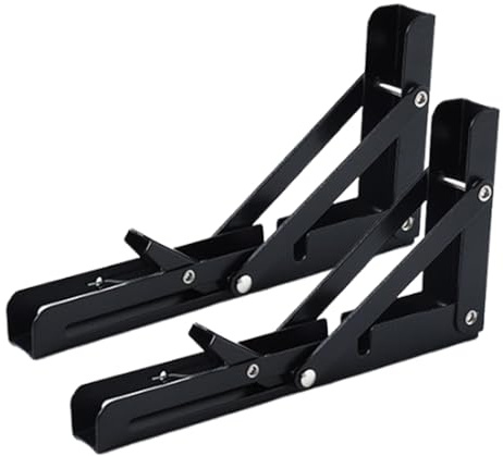 Klappbare Regale – Scharniere zum Klappen, verstärkt, 2 x, platzsparend, für Küche, Außenbereich, Waschküche, Mikrowelle, , – Erweiterung von Eisenwaren, 20 cm