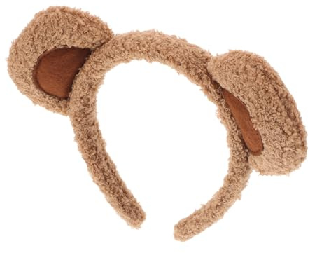 Niedliches Plüsch Stirnband mit Bärenohren für Junge Mädchen und Spa | Braunes 18x18x3,5cm Design, Weiche Passform, für Cosplay, Social Media und Make Up