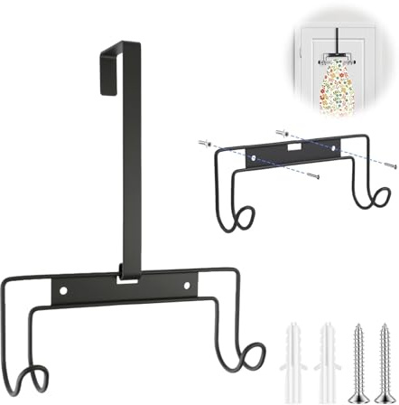 Door/Wall Mount Ironing Board Hanger Over The Door Hanger with Removable Hooks Iron Board Holder Storage Wall Mount for Laundry Room Iron and Ironing Caddy Storage Holder Utility Room Solutions
