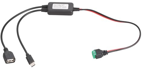 Linvimia 12V 24V to 5V USB Type C Step Down Charging Cable 2Pin Solderless for Driving Recorders Desk Lamp Camera Cooling Fan USB Type C Camera Device
