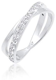 Elli Ring Damen Wickel Elegant mit Kristallen in 925 Sterling Silber