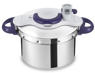 Seb Clipsominut’ Perfect Cocotte-minute 6 L, Autocuiseur induction, Facile à utiliser, Minuteur, Livre 100 recettes inclus, Fabriqué en France, Violet P4620700