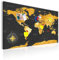 Pinnwand B&D XXL - Weltkarte Pinnwand & Leinwandbild 120x80 cm 1 Teilig Kunstdruck modern Wandbilder XXL Wanddekoration Design Wand Bild - Landkarte Karte Reise Geographie