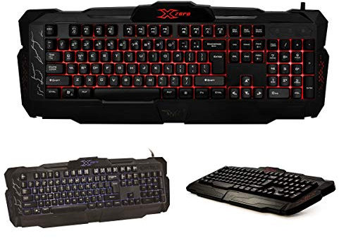 XZero X-K1755UK Gaming-Tastatur Schwarz Mit beleuchtung (3 verschiedenen koloren) Wasserfest