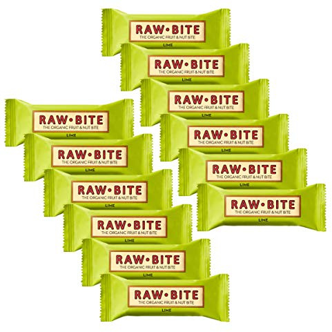 Raw Bite - Lime Riegel - Frucht-Nussriegel mit Limette, Ingwer und Chili, Größe:12 x 50 g