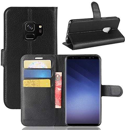 CoverKingz Handytasche kompatibel mit Samsung Galaxy S9 - Handy Case mit Kartenfach Handyhülle - Flipcase klappbar Schwarz