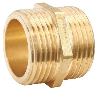 SOMATHERM FOR YOU, Mamelon laiton brut Double Mâle 26/34 - Raccord filetés pour eau chaude/froide - Installation facile et rapide - Résistant à la corrosion et durable