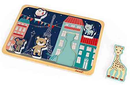 Janod J09508 Wood Sophie La Girafe Chunky Puzzle, 5 Pieces