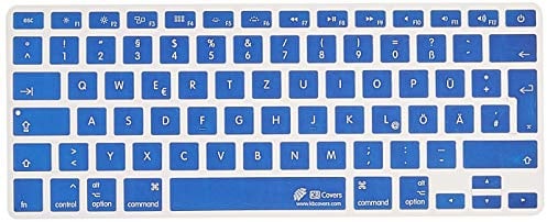 KB Covers - langlebige Tastaturabdeckung, deutsches Layout, abwaschbar - für MacBook Air 13 und Pro 2008+, dunkel blau
