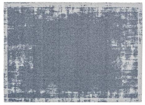Astra Rutschfester Teppich Wohnzimmer - Miabella Fußmatte innen - Küche Läufer Flur Schmutzfangmatte - Sauberlauf waschbar 50x70cm Uni Bordüre grau