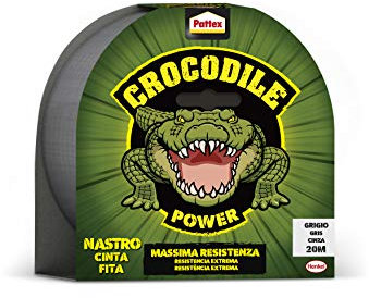Pattex Crocodile Power Klebeband, starkes amerikanisches Klebeband mit starker Klebekraft, für verschiedene Materialien, grau, 1 x 30 ml