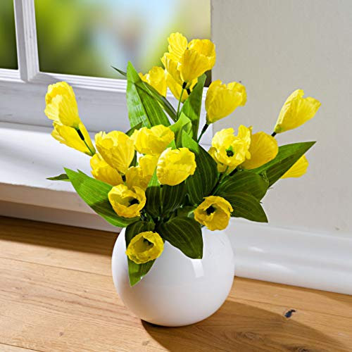 Dekoleidenschaft Krokus Bouquet gelb, 36 cm hoch, Kunstblumen-Strauss, künstliche Blumen