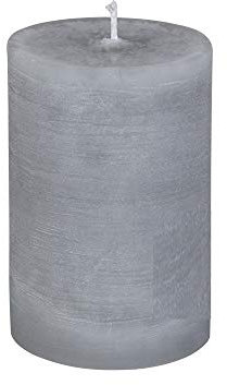 Rustic Stumpenkerze Stumpen Kerzen durchgefärbt Mittel Grau 10 x 6 cm, 1 Stück