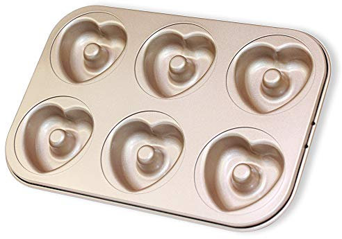 OGIBRIDI Donuts Backform Herz Kuchen Bagelform Donut Formen Herzform Backform Backblech aus Kohlenstoffstahl mit Antihaftbeschichtung für Donut-Backen Muster Muffins Kekse Pudding Form