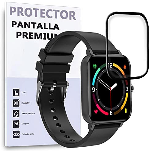 REY Protector de Pantalla Curvo para ZTE Watch Live, Negro, 3D / 4D / 5D, Anti Roturas