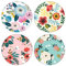 4 Pack Cell Phone Stand，Collapsible Cellphone Foldable Finger Grip Holder for Smartphone and Tablets - Pink Green Red White Flower Floral