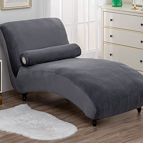 XTHY Grauer Samt-Leder Chaiselongue-Schonbezug, Langlebig, Bequem, Einfach zu verwenden, Wasserabweisend, Innenbereich, Allgemeine Nutzung