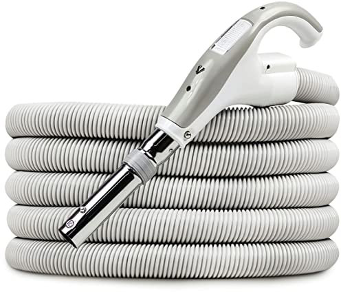 AF NOVA Saugschlauch 360° EIN-/Aus verschiedenen Längen für Zentralstaubsauger Weiß (12m)