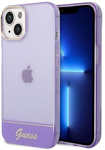 Guess GUHCP14SHGCOU Hard Case for iPhone 14 6.1 Inch Purple/Purple Translucent