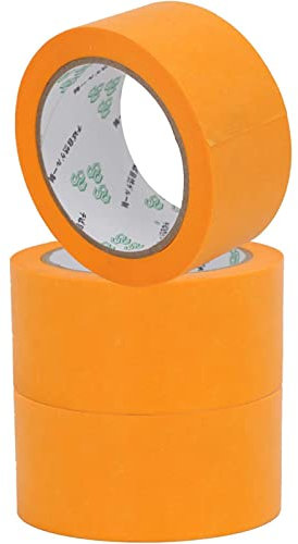 Trintion 6X Rollen Goldband 50mm x 50m Abdeckband Entfernbar Klebeband Malerband Rückstandfrei Maler Abklebeband für Automotive Dekoration Malerarbeiten ohne Lösungsmittel Soft Tape