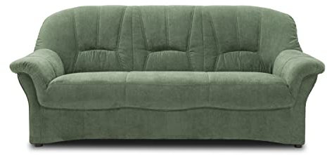 DOMO. collection Bahia FK Canapé 3 Places, avec Rembourrage à Ressorts, Design Classique, 3 Places, rembourré, 200 x 57 x 91 cm (l x p x h), Vert