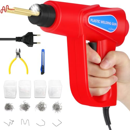 70W Kunststoff Schweißen Maschine Auto Stoßstange Reparaturset mit 200PCS Schweißnagel,220V Kunststoff-Schweißgerät Maschine Reparatur Kit für Instandsetzung Gebrochener Gerissener Kunststoffteilen