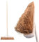24” Wide Broom Indoor or Outdoor, Heavy Duty Broom with Natural Coco Bristles and 120cm Long Handle, Large Soft Broom for Industrial Use, Wooden Broom for Warehouse and Garage