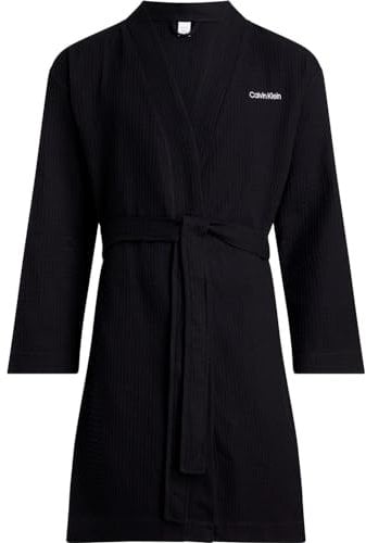 Calvin Klein Herren Bademantel Robe Baumwolle, Schwarz (Black), S-M