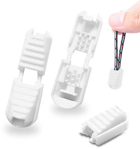 12 Stück Reißverschluss-Zuglaschen Kordelenden Spitzen Schuhspitze Ende Clips Kordelschloss für Paracord Lanyard Molle Rucksack Shoeslace Quick Easy No Tied Triathlon Race Marathon Running