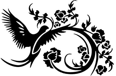 ISAKEN Autoaufkleber Blumenranke Auto-Aufkleber Vogel Auto Karosserie Kratzaufkleber Selbstklebend Aufkleber Stoßstange Aufkleber für Fenster Autos LKW Laptops