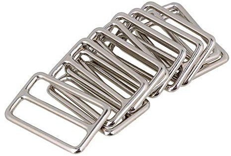 Mxfans 3,8 cm schwere, geschweißte Tri-Glides-Schnallen aus silberner Zinklegierung für Handtaschen, 10 Stück