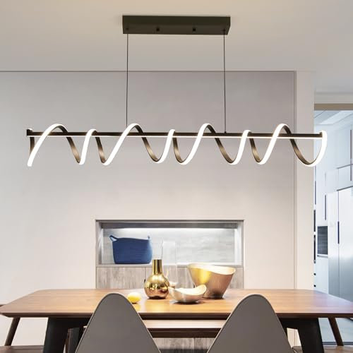 Mikeru 120cm Spiral Suspension Lighting, Lampe Pendante LED Créative Pour Salle à Manger 10%-100% Dimmable 3000k/4500k/6000k Pour L'îlot De Cuisine, Le Restaurant, Le Salon