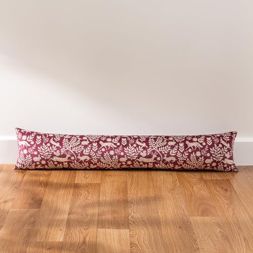furn. Skandi Woodland Animal Draught Excluder Cover, Berry