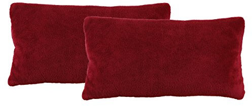 Betz 2 Stück Kuschelkissen mit Füllung Dekokissen Couchkissen Sofakissen Zierkissen Romania Größe 25 x 50 cm und Farbe dunkelrot