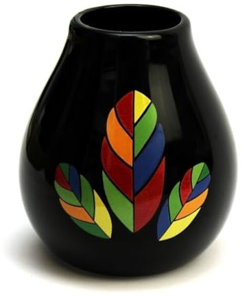 Mate Green keramik tassen mate-tee becher Hoja Black 350ml