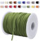 LEREATI Cordon Cuir 3mm x 45m Corde en Plat Daim Faux Cordon pour Bracelet, Suédine Cordon pour Les Bracelets, Colliers, Bijoux, Artisanat, Bricolage (Vert Olive)