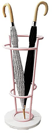 Cuiynice Paragüero Nórdico Clásico Simple Paragüero, Soporte Redondo para Paraguas para Porche, Vestíbulo del Hotel, Recepción de Oficina, 25 × 57 cm (Color: Dorado) (Rosa) (Negro) (Rosa Q)