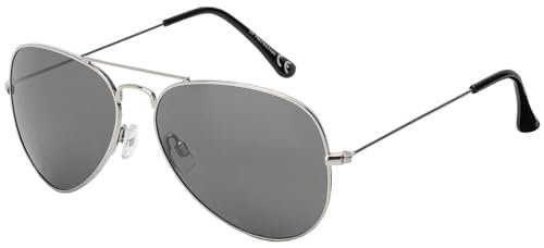 BEZLIT Herren Piloten Sonnen Brille Designer Metallrahmen 30573 (Grau Silberfarben)
