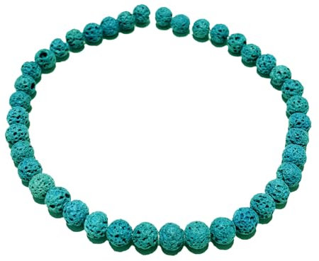 Lava Lavastein petrol Edelstein Stretch Kugel 6mm Armband Längen Wahl DisplayLength 16