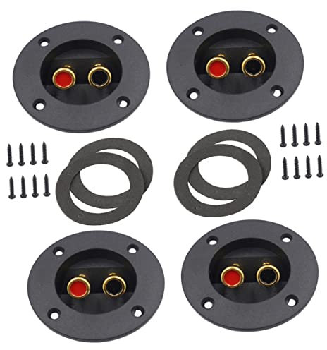 Uonlytech Connettore Terminale Altoparlante a Molla 3,1 Pollici 4 Pezzi Morsetto a Vite Per Casse Acustiche e Subwoofer Fai Da Te, Scatola Di Collegamento Nera Per Impianti Audio Professionali