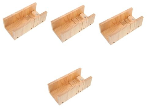 SEWACC 4stücke Holz Seifen Cutter Mit Doppel-slots Robuste Seifen Schneideform Für Präzise Seifenstücke Für Seifenherstellung Leicht Zu Reinigen Langebig