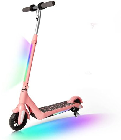 E-RIDES Trottinette Electrique Enfants 6-12 Ans, Lumières Arc-en-Ciel Colorées, Autonomie de 7 km, Vitesse et Hauteur Réglables, Cadeau pour Enfant et Adolescent