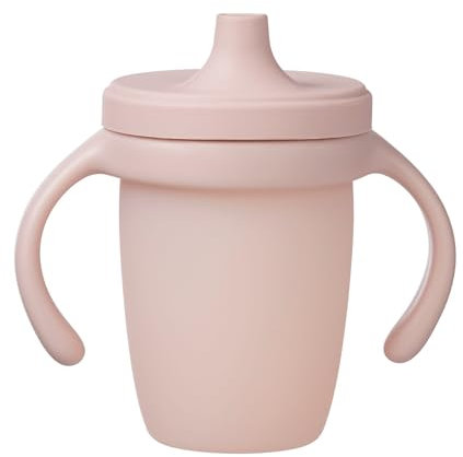 b.box Platinum Silicone Sippy Cup | 240ml | Leakproof Spout | Removable Handles & Lid | Transparent | Dishwasher Safe | from 6m+