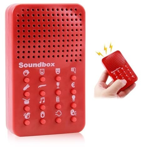 GBULTR Divertida Máquina de Sonido con 16 Efectos,Generador de Efectos Sonoros Portátil para Día de los Inocentes Fiestas,Máquina de Sonido Divertida Bromas y Reuniones,Juguete de Ruido Compacto