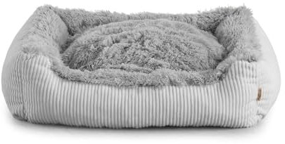Gutekissen® Shaggy Hundebett Mittelgroße Hunde - Hundekissen Waschbar - Farb- und Größenwahl (M - 80x70, Grau)
