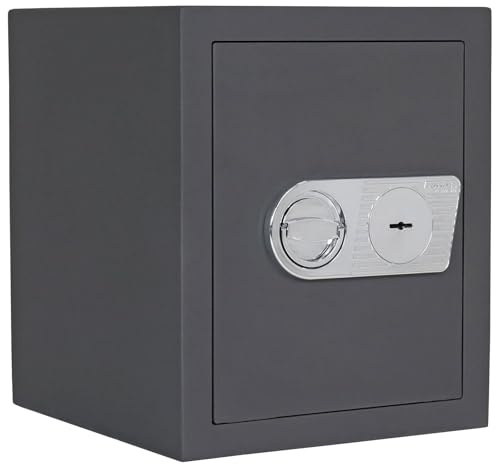 FELGNER Tresor MT Professional 42 K mit Doppelbartschloss | Widerstandsgrad 1 | bedingter Feuerschutz | Als Waffentresor für Kurzwaffen + Munition nutzbar | Fachboden + 2 Schlüssel | Anthrazit