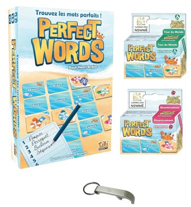 Set Perfect Word Französische Version + 2 Erweiterungen Unterhaltung + Weltreise + 1 Decap Blumie (Words + 2 Exten)