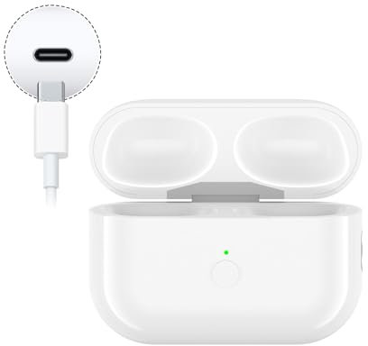 BRILLESS Wireless Charging Case for AirPods Pro 1st & 2nd Generation, Type-C Replacement Bluetooth Charging Box with Pairing Sync Button